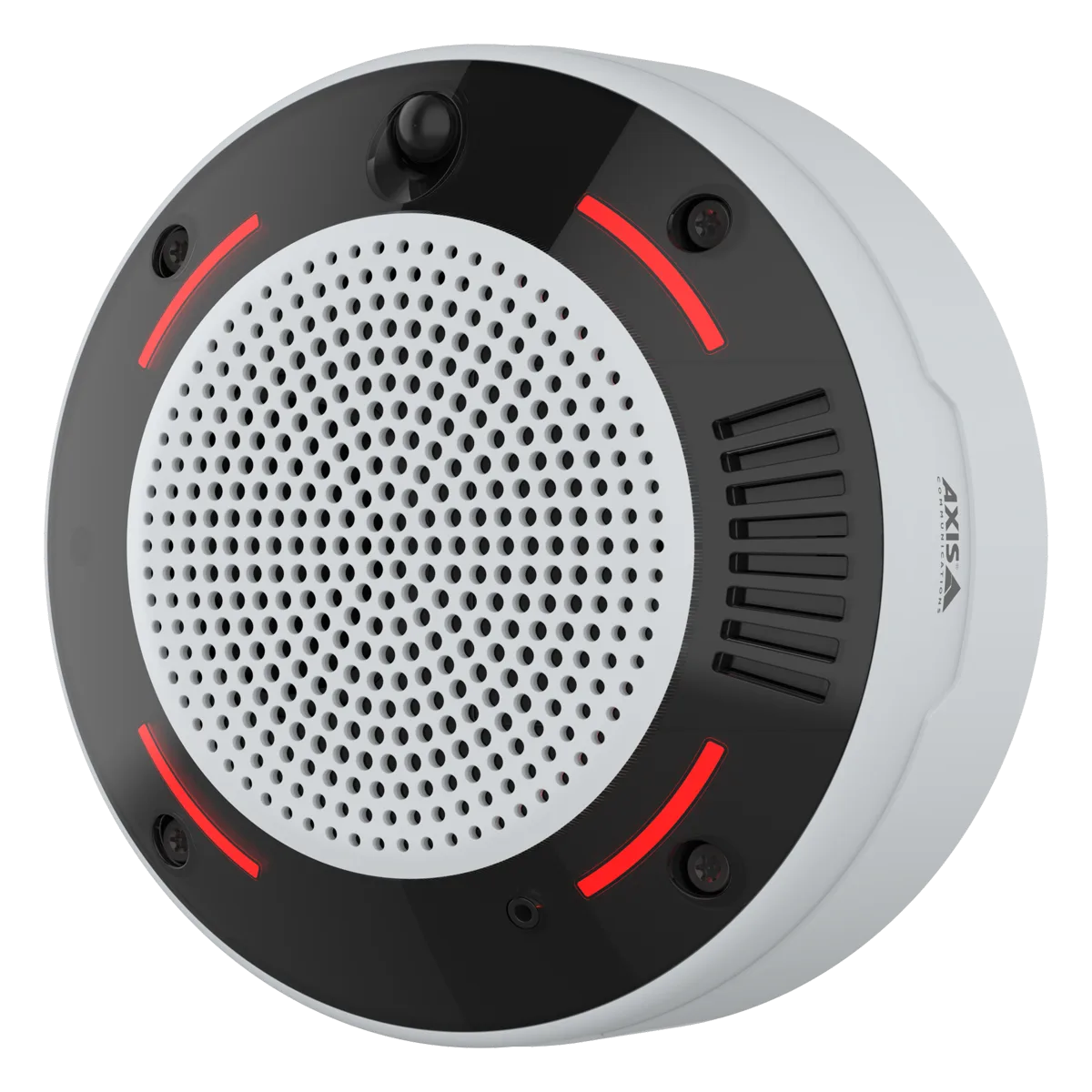 AXIS network ceiling speaker with LED indicators for PA and emergency audio