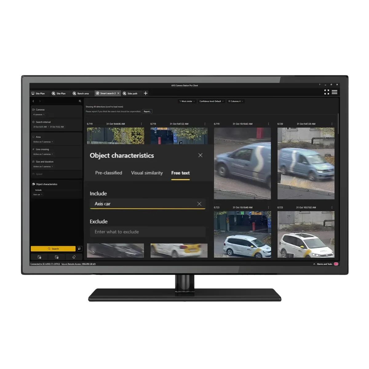 AXIS Camera Station Pro smart search for vehicles