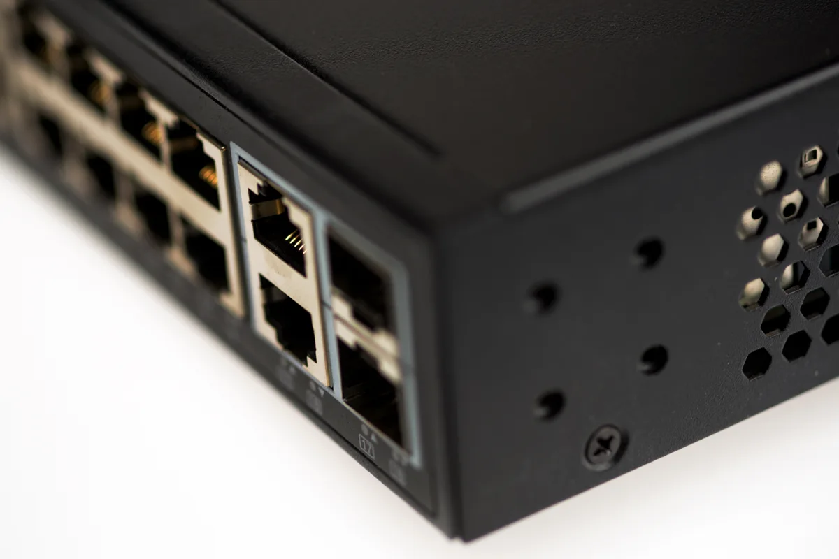 AXIS PoE network switch with Ethernet ports for structured cabling